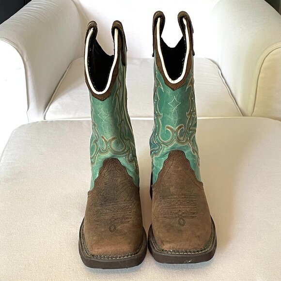 Justin Gypsy Turquoise/Aqua Cowboy Boots-Womens 6.5B - Picture 2 of 12